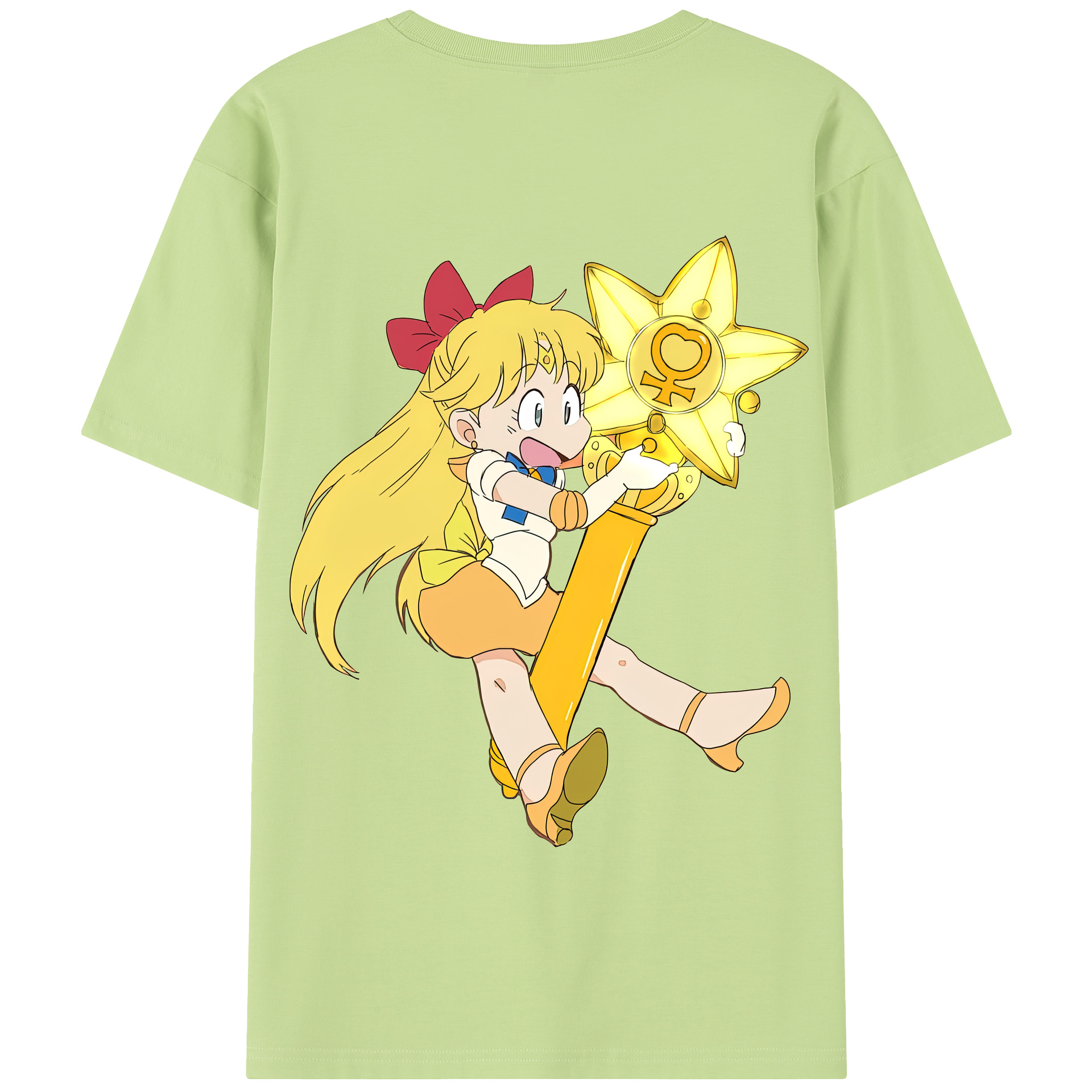（画像用） 美少女戦士セーラームーン 愛野 美奈子 あいの みなこ Sailor Moon Aino Minako 綿100％半袖Tシャツ（背面プリント）